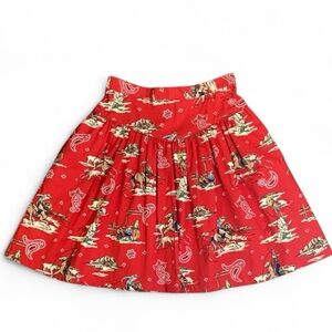 ❤️ Vintage Carolyn Rothwell Western Cowgirl Skirt Red Bandana Cowboy Print SZ 10